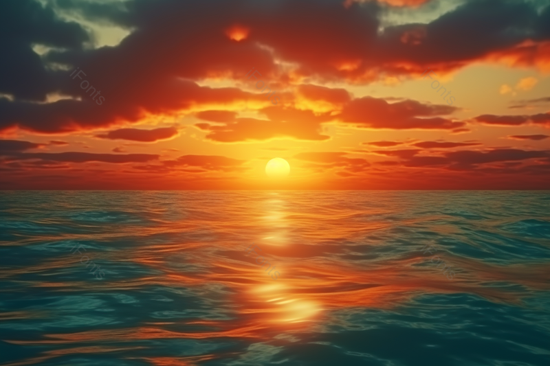 夕阳余晖下的平静海面风景照,高清,摄影图,摄影图片,图片大全,摄影图免费下载
